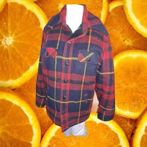 Sportswear Sears Plaid Sherpa Lined Long Sleeve Button-Up Flannel Jacket Size 38